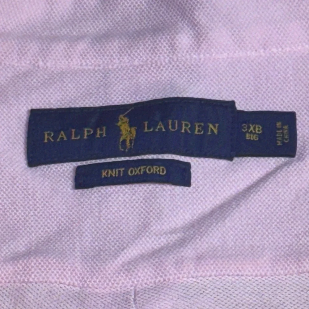 Ralph Lauren Knit Oxford Polo Shirt Mens 3XB Big Pink Cotton Pony-2221
